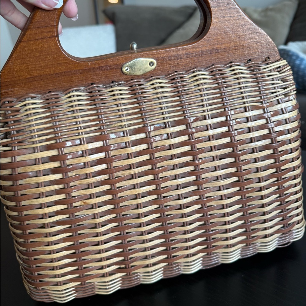 Brown Woven Vintage Handbag